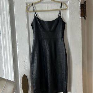 Bcbg faux leather black dress
